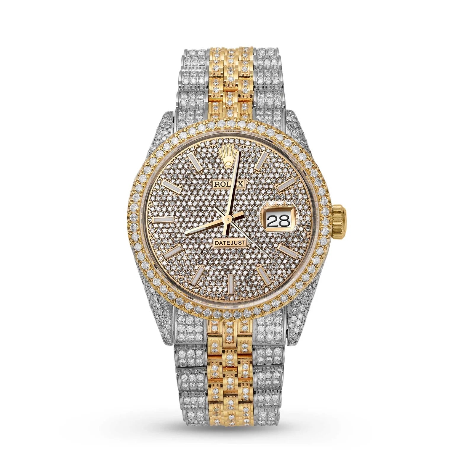 Rolex Datejust Diamond Bezel Watch Mother of Pearl Dial