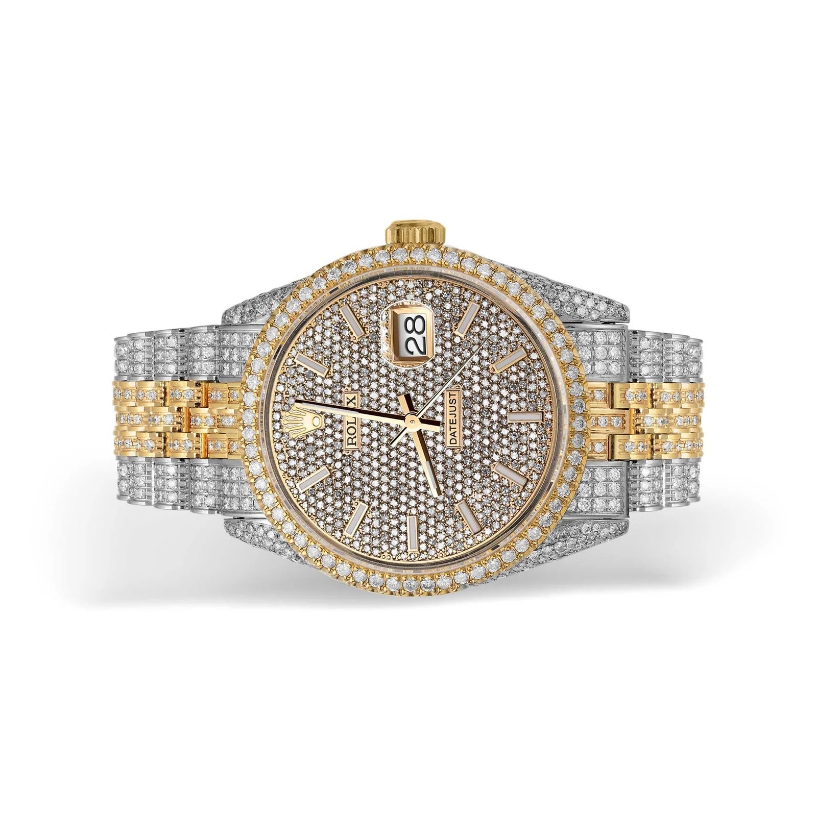 Rolex Datejust Diamond Bezel Watch Mother of Pearl Dial